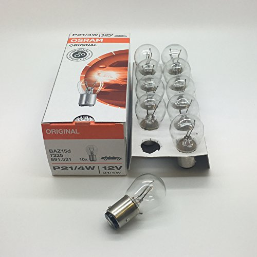 10 x Osram 566 P21/4W BAZ15D 7225 Bulb 566 12v 21/4w Off Set Pins - Fog & Tail Brake