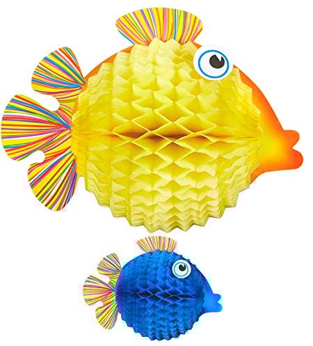 W WIDMANN MILANO Party Fashion 95766 - Wabenball Kugelfisch, 2er Set, Ø 33 cm, Dekoration, Mottoparty, Kinderfest, Karneval