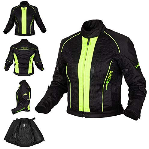 Blouson Eté Femme Scooter Moto Mesh Tex Protections CE Renfort Dorsal Fluo M