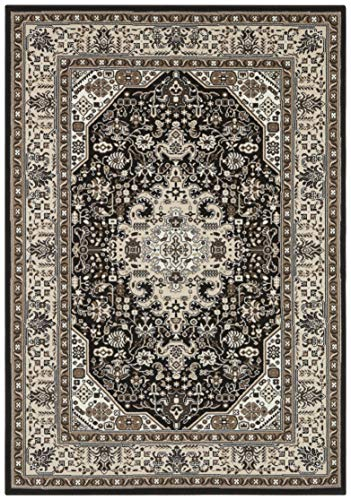Hanse Home Nouristan Mirkan Orient Teppich – Wohnzimmerteppich Orientalisch Kurzflor Vintage Orientalischer Teppich für Esszimmer, Wohnzimmer, Schlafzimmer – Creme Braun, 200x290cm