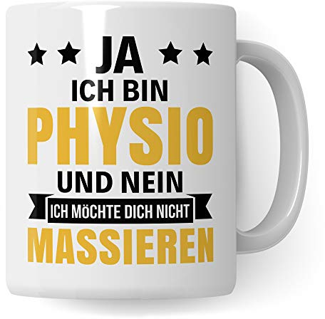 Pagma Druck Tasse Physiotherapie, Physiotherapeuten Geschenke Becher, Kaffeetasse Physiotherapeutin Geschenkidee Spruch, Kaffeebecher Krankengymnastik Physio Motiv