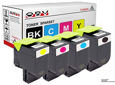 OBV 4X kompatibler Toner als Ersatz für Lexmark C2425dw C2535dw MC2325adw MC2425adw MC2640adwe MC2535adwe schwarz, Cyan, Magenta, gelb / 4x1000 Seiten
