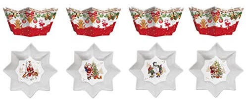 Easy life - easy life set 4 ciotole stella in porcellana diametro cm. 11 in color box linea christmas memories r1009#chme