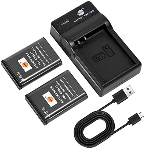 DSTE EN-EL23 Camera Battery (2-pack) and Charger Compatible with Nikon Coolpix P600, S810c, P900S