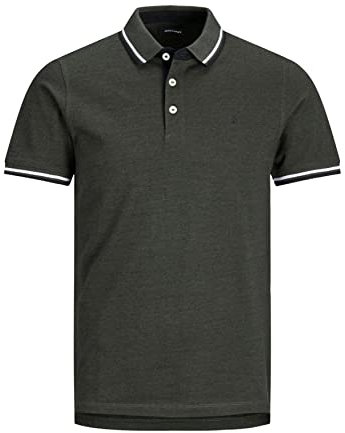 Jack & Jones Men's Jjepaulos Noos Polo Shirt, Forest Night, 2XL UK