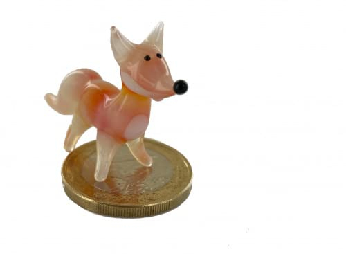 basticks Fuchs Mini Rot Orange Stehend - Füchsin - Miniatur Figur aus Glas - Deko Setzkasten Vitrine Glücksbringer