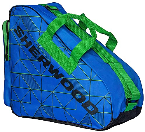 Sherwood Schlittschuhtasche, Inliner-Tasche für Erwachsene und Kinder, Eishockey-Bag, ideal für Rollschuhe und Eislaufschuhe (Blueline)