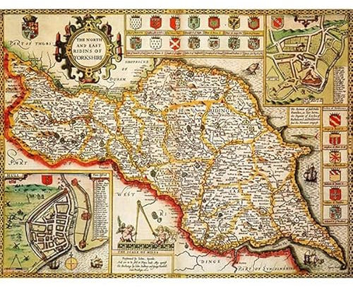 Yorkshire North & East Riding Historical Map 400 Piece Jigsaw Puzzle