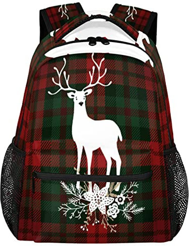 Elch und Blumen Illustration Rucksack Leicht Wasserdicht Reiserucksack Tier Elch Stilvoller Rucksack für Männer Frauen, multi, S