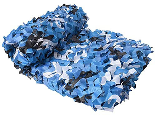Tarnnetz Militärisches Sonnenschutz Sichtschutz, Leichtes, Langlebiges Sonnensegel, Weiß Blau, Tarnung Netz Für Outdoor/Garten/Pool/Camping/Shooting/Sichtschutzzaun/Autoabdeckungen(Size:10x10m/32.8x32