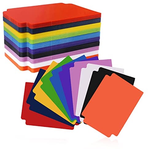100 Stück Card Divider, 93x69 Mm Kartentrenner Sammelkarten Kunststoff mtg Card Divider Karten Sortieren Laschen für Spiele Sport Aufbewahrungsboxen Ordner (10 Farben)