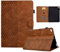 Vkooer Hülle für iPad 9.7 Zoll 2018/2017 (iPad 6./5. Generation) Schutzhülle PU Leder Folio Cover Case Würfel mit Stifthalter Kartentasche，auch für iPad Air 2/Air 1 Tablette, Braun