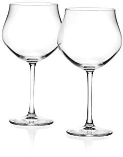 RCR Cristalleria Italiana RCR Da Vinci Red Wine Stemware. Set of Two Crystal Italian Wine Glasses