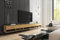 MINIO go for it - Lowboard TV-Schrank I 300x30x33 cm I mit Türen und Offene Nischen I Laminierte Spannplatte I Praktisch und Funktionell I Wotan Eiche - LED Beleuchtung