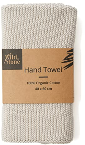 Wild & Stone | Toalla de Mano de Algodón Orgánico | Paño de Cocina Hogar | Toallas Ecológicas (Arena De Playa)