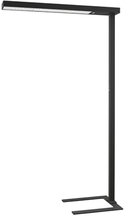 Arcchio LED Bürostehleuchten Susi dimmbar mit Bewegungsmelder (Modern) in Schwarz aus Aluminium (2 flammig,) - Bürolampe Arbeitsplatzlampe Standleuchte Stehlampe Deckenfluter