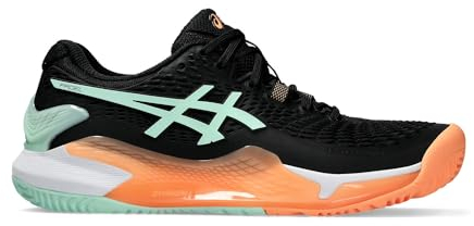 ASICS Damen Gel-Resolution 9 Padel Sneaker, Black Mint Tint, 39 EU