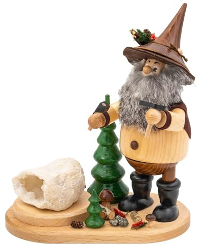 Drechselwerkstatt Uhlig DWU | Räuchermännchen Räuchermann aus dem Erzgebirge | Weihnachten Weihnachtsdeko Handwerkskunst | Erzwichtel 26 cm | Hauer