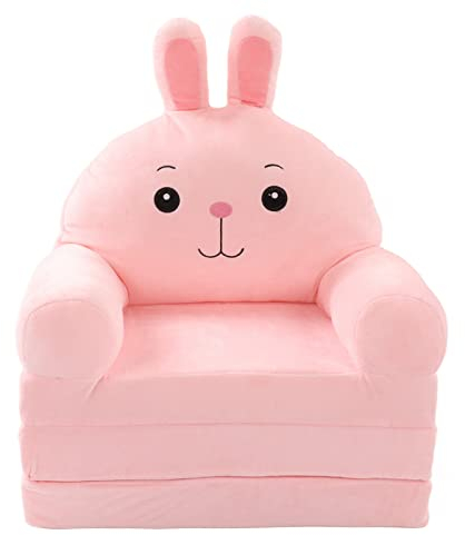 Fydun Niedliches Cartoon-Faltsofa mit Rückenlehne und Armlehne, 2-in-1, Faltbar, für Wohnzimmer, Schlafzimmer, Grün, für den Heimgebrauch, Multifunktionales Zubehör (PINK)