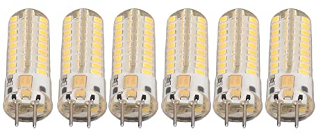 6 Stück Kleine Glühbirne Schreibtischlampe 7 W Kronleuchter Deckenleuchte Wandleuchte 7 W Kleine Glühbirne 72 2835 Smd 360 Grad Dc12V Pendelleuchten für Licht Gy6.35 LED 72 LEDs