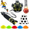 Fußball Kicktrainer Fußball Trainingsset Fußball Kick Trainer mit 10 Fussball Hütchen Fußball Trainingsgerät Hände frei Solo Fussball Trainingszubehör für Bälle Größe #3#4#5 Fußballe