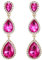 Clearine Women's Gorgeous Teardrop Crystal Long Drop Dangle Pierced Costume Earrings for Wedding Party Prom Hot Pink Gold-Tone
