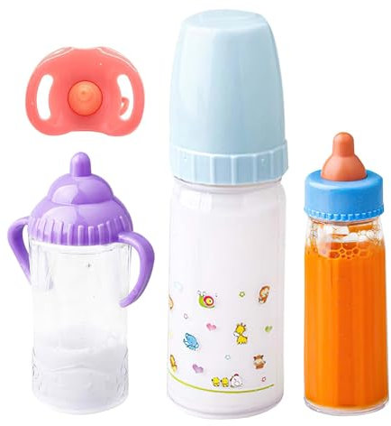 Verschwindende Zauberflaschen | 3 Stück magische Babyflasche für Puppenzubehör - Verschwindende Milch- und Saftflaschen, Puppen-Fütterungsspielzeug-Set mit Schnuller