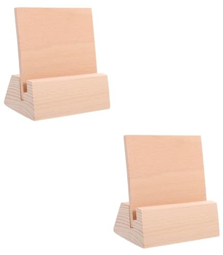 NUOBESTY 2stücke Kartenhalter Für Tisch Stabiler Ständer Für Karten Notizen Und Buchenholz Vielseitige Deko Für Büro Und Zuhause