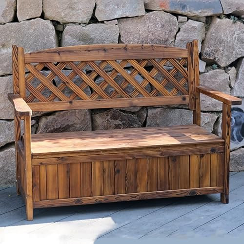 Massivholz Outdoor Bank mit Stauraum perfekt für Terrasse Garten Balkon und Terrasse