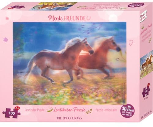 Coppenrath 21988 - Die Spiegelburg - Pferdefreunde - Lentikular-Puzzle, 100 Teile
