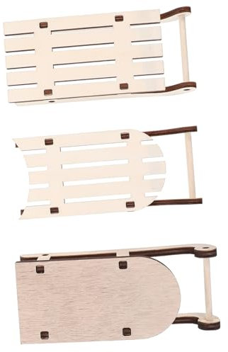 Warmhm Weihnachten Holz Schlitten 12 Stücke Miniatur Schlitten Decor Unfinished Holz Schlitten Modell Set