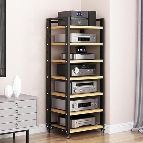 Generico Supporto per Console di Gioco con Lettore Dvd, Solido, Robusto ed Elegante, Amplificatore, sintonizzatore, unità Stereo, mobiletto per proiettore angolare Regolabile per Soggiorno, Camera da