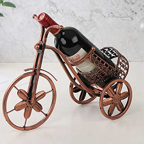Portabottiglie a forma di bicicletta, stile retrò, autoportante, per riporre ed esporre il vino, per birra, whisky e bottiglie di vino, decorazione vintage per la casa e ornamento da tavolo