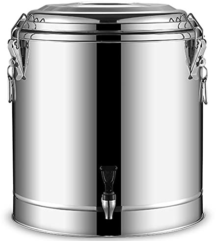 VDLLQYN, Wärmeisoliertes Fass mit großem Fassungsvermögen, Griff und Wasserhahn, handelsüblicher milchisolierter Eimer, Getränkespender aus Edelstahl ，Bierzapfanlagen(50L)