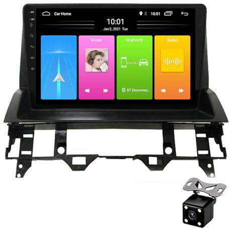 ZhiQin 2+32g carplay,para Mazda 6 2004-2010 Radio Coche con 9 Pulgadas Pantalla Tactil MP5 Player Radio con Bluetooth Manos Libres/FM Radio/Control del Volante/USB/AUX+Camara Trasera