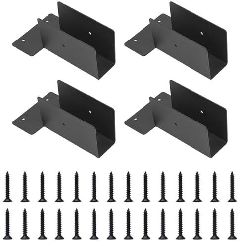 4 PCS Pergola Brackets, Stainless Steel Top Mounting Corner Brackets Pergola Upper Joint Beam Frame Connector for Garden, Patio Gazebo, Log Cabin