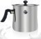 Casserole à lait à induction - 2L En acier inoxydable Double paroi Avec bec verseur et couvercle en verre Avec poignée en plastique antidérapante pour cuisinières à gaz, électriques et à induction