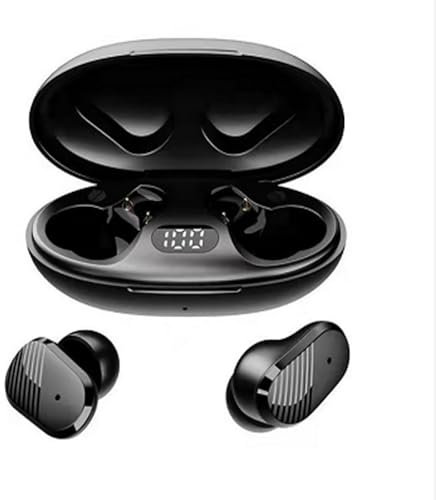 Auricolari audio 2024 Auricolari wireless Bluetooth Auricolari con cancellazione del rumore con display LED AkJ171 (Black, 7X3cm)