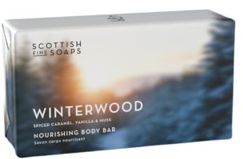 Winterwood Soap Bar 220g – Moisturising Wrapped Glycerin Bar with Spiced Woods & Vanilla – Winter Gift & Daily Cleanser