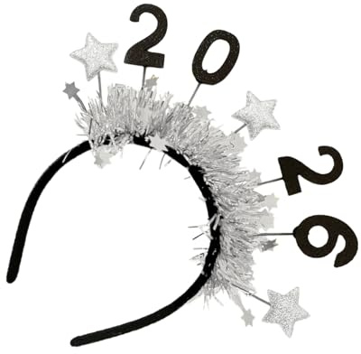 Serre-tête « Happy New Year 2026 » – Fournitures de fête à paillettes – Diadème de fête pour femmes, filles, amies, petite amie, fille, célébration, Noël, bal masqué