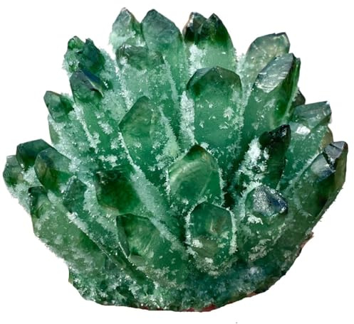 1 racimo de cristal de cuarzo fantasma verde de 200-250 g