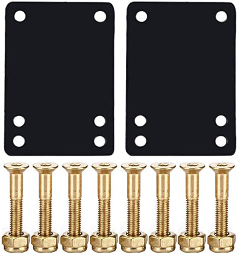 Hotainoys Skateboard-Riser-Pads, Skateboard-Riser-Pad-Schrauben-Set, Montage-Ersatz-Hardware-Schrauben-Set für Longboards, Roller, Cruiser, Glod Universal Truck