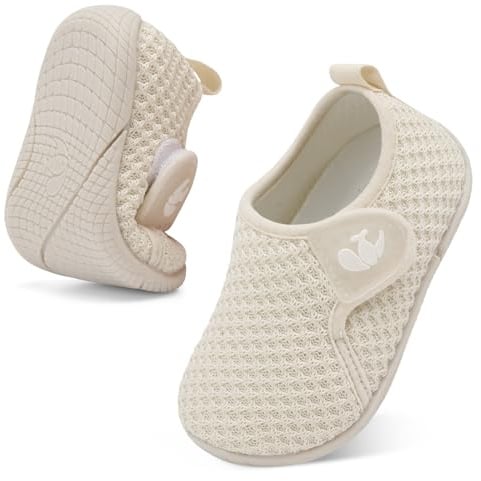 Scurtain Toddler Trainers Size 7 First Walking Shoes for Boys Girls | Breathable Mesh, Barefoot Design, Non-Slip Sole, Hook & Loop Closure, for Baby Boys Girls 6-36 Months