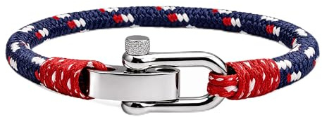 Uniqal | Segeltau Armband Herren & Damen | Maritimes Armband mit Edelstahlschäkel | Robust & Wasserfest, Geschenk für Sie & Ihn | Nautisch bracelet