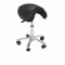 Physa Sorano SH-61 Sattelhocker Rollhocker Arbeitshocker mit Rollen Drehhocker Friseurstuhl (Höhenverstellbar 48,5–62,5 cm, Stahlgestell, Eco-Leder) Schwarz