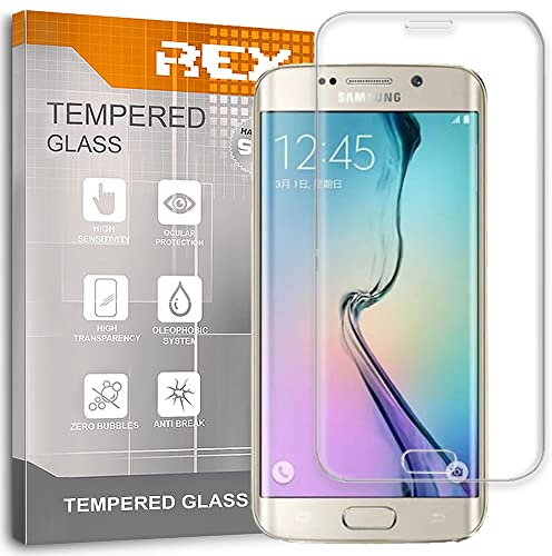 REY 3D Bildschirmschutz aus gehärtetem Glas für Samsung Galaxy S6 Edge Plus, Transparent, Displayschutzfolie 9H+ Härte, Anti-Kratzen-Öl-Bläschen, Voller Schutz, 3D, 4D, 5D