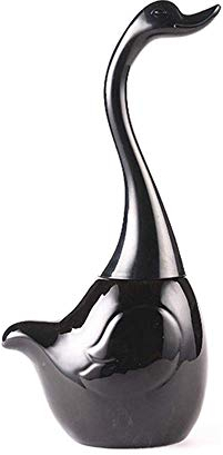LOHOX Forme De Cygne Set Brosse De Toilette WC, Brosse De Toilettes Design Porte Brosse De Toilette Et Support, pour Salle De Bain (Blanc/Rouge/Noir)