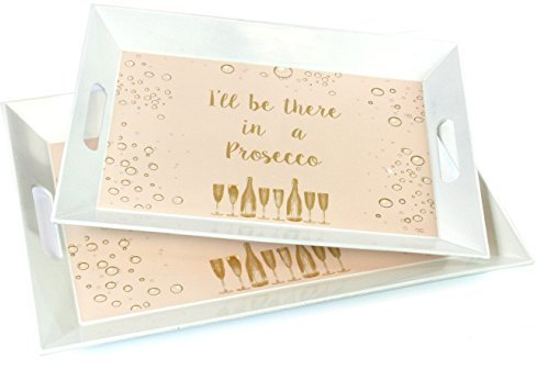 Chichi Gifts I'll be there in a Prosecco Pink & Gold Melamine Tray (Large)