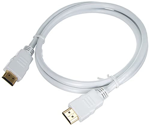 PremiumCord 4K Câble HDMI Haute Vitesse M/M 10.2Gbps avec Ethernet, Compatible avec Vidéo 4K@30Hz 2160p, Full HD 1080p, 3X Blindé, Deep Color, 3D, Arc, HDR, Connecteurs plaqués Or, Blanc, 1 m