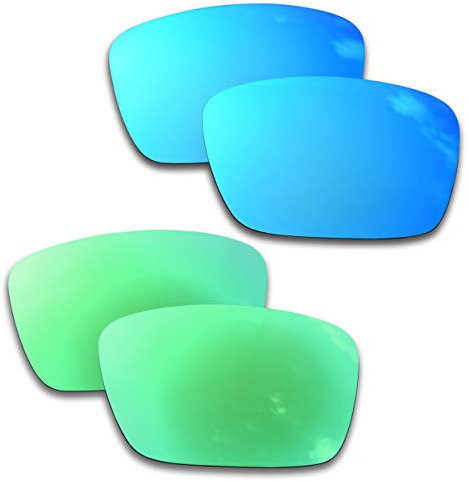 SOODASE Pour Oakley Fuel Cell Des lunettes de soleil Bleu/Vert 2 Paires Verres de remplacement polarisés